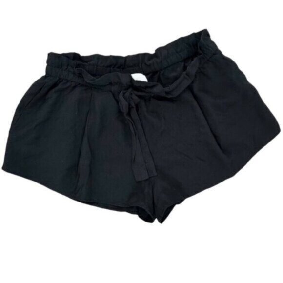 Wilfred Aritzia Montrouge Shorts Crepe Paperbag Waist Black Silk Size XXS - Picture 6 of 14